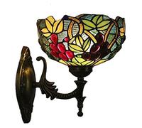 YIHANSS Wall Lamps Sconces 8 Inch Light Tiffany Style Stained Glass Shade Lamp Indoor Retro Sconce Antique Vintage Lights For Bedroom Living Room Bar Restaurant Cafe-a(Grijs Wolf) (b One Size)
