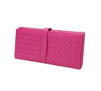 YIHANSS Women's Business Wallets Money Clips Cowhide Card Cases Genuine Leather Blocking Wallet Coin Purses (Size : Red)