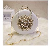 YIHANSS Women's Evening Handbags,Rhinestone Round Ball Hand Bag Japanese and Korean Fashion Simple Wild Chain (Black)