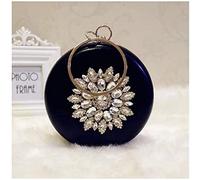 YIHANSS Women's Evening Handbags,Rhinestone Round Ball Hand Bag Japanese and Korean Fashion Simple Wild Chain (Black)