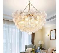 YIHANTLZ Bubble Chandeliers,Hand Blown Murano Bubble Flush Mount Ceiling Lights with LED Bulbs, Energy-Saving Chandelier Ceiling Light for Living Room Bedroom Hallway Home Studio (Gold, 70 * 70 * 45)