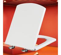 YIHANWUU Slow Close Toilet Seats Quick Release Plastic Toilet Seat Soft Close Toilet Seats Fittings Fixtures Universal Included, Fit Standard Square Toilets/White/37 * 47Cm