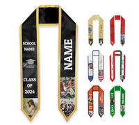 Yihariye Personalized Graduation Stole Class of 2025, Custom Stole Sash with Photo Name Text, Double-Sided Printing 6x72 Inches, Customized Graduation Sash - Honor Gift