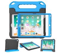 YIHE Kids Case for iPad 9.7 Inch with Screen Protector, Shockproof Handle Convertible Stand Case for iPad 9.7 6th/5th Generation 2018/2017, iPad Air 2/1& iPad Pro 9.7, Gray&Blue
