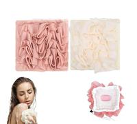 YIHECWY 2 Pcs 2-in-1 Bath Sponge Shower Scrubber Loofah Shower Puff All-Gender Shower Loofah Sponge with Drawstring Shower Scrunchie Bath Body