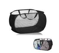 YIHECWY Laundry Hamper Mesh Collapsible Laundry Basket Portable Folding Laundry Basket Foldable Clothes Hamper Pop Up Laundry Baskets Easy Carry Handles (Full refund for quality issues)