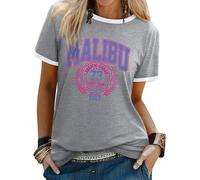 Yihelian Summer Tops for Women UK Short Sleeve Letter Printing T-Shirts Ladies Crew Neck Graphic Blouse Loose Casual Tee Shirt