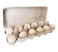 YIHHOW 12Pcs Wooden Eggs for Easter Wood Craft Unpainted Eggs, Kids Easter Party Basket Fillers, Seasonal Decor