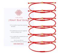 YIHOON 7 Knot Red String Bracelet, Good Luck Protection Gift Kabbalah Handmade Thread Red Bracelets Anklet for Women Teens Family Friend, One Size, Polyester, no gemstone