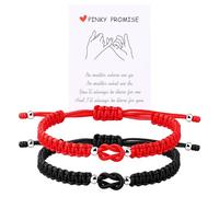 YIHOON Matching Couple Bracelets, Hand-made Knot Style, Anniversary for Him and Her Gifts, Long Distance Relationship Jewelry for Girlfriend Boyfriend Bf Gf, One Size, Polyester, no gemstone