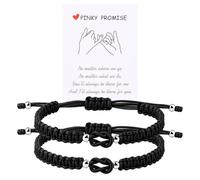 YIHOON Matching Couple Bracelets, Hand-made Knot Style, Anniversary for Him and Her Gifts, Long Distance Relationship Jewelry for Girlfriend Boyfriend Bf Gf, One Size, Polyester, no gemstone