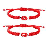 YIHOON Matching Couple Bracelets, Hand-made Knot Style, Anniversary for Him and Her Gifts, Long Distance Relationship Jewelry for Girlfriend Boyfriend Bf Gf, One Size, Polyester, no gemstone