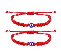 YIHOON Set of 2Pcs Red String Bracelet for Women Men,Handmade Lucky Protection Couple Matching Bracelets Adjustable Kabbalah Evil Eye Tibetan Long Distance Bracelet Friendship, Graduation Gift, 7