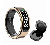 Yihou Smart Ring for Women Health Ring Fitness Tracker with Pedometer Heart Rate Monitor Screen Display Prayer Count No Subscription Fee for Android iOS Gold 7