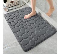 YIHOUSE Bathroom Mat Rug, Memory Foam Bath Mat, Non-Slip Bathroom Floor Mats, Cobblestone Bath Mats Absorbent Bath Rugs Washable Quick Dry (17x24,Dark Gray)