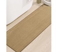 YIHOUSE Bathroom Rugs Mat 17x47- Long Non Slip Bath Mat Quick Dry Runner, Thin Bathroom Rugs Fit Under Door, Neutral Easy Jute Beige 17"x47"