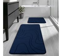 YIHOUSE Bathroom Rugs Sets 2 Piece - Thick Memory Foam Bath Mat, Dark Grey