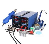 YIHUA 853D USB 3A-Three Tools- Soldering Station, Hot Air Rework Station and Power Supply 0~3A, 0-15V with Output and Test Modes. Also ºC/°F Display, Digital Cal, Sleep Function