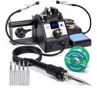 YIHUA 926LED IV 60W Digital Soldering Iron Station Kit w Temperature Stabilization for Soldering & Desoldering w Helping Hands 5 Soldering Iron Tips Lead-Free Solder （UK Plug）