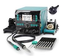 YIHUA 992D-II 2-IN-1 Precision Soldering Kit with Hot Air Pencil & C210 Precision Soldering Iron Precision Soldering Station with Dynamic LCD Display Low-Wear Mode 3 Preset Channels 8 Nozzles(UK Plug)