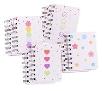 YIHUANYIFA 4pcs Mini Spiral Notebooks School Supplies Blank 4.13 x3.14 Inch Hardcover 160 Pages Journals for Work Students Study and Notes (8, White A)