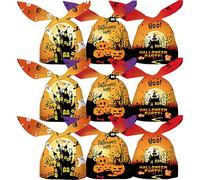 YIHUANYIFA 50Pcs Halloween Treat Bags Reusable Pastel Rabbit Long Ear Candy Cookies Gift Bags with Twist Tie Closure for Party Decoration Supplies (Halloween B 100Pcs)