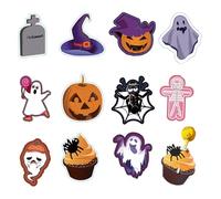 YIHUANYIFA 55pcs Halloween Lollipop Jam Chocolate Candy Decoration Holder Paper Cards Trick or Treat Craft Label for Gift DIY Party Decoration Supplies (Halloween 55pcs)