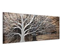 Yihui Arts Handmade 3D Tree Metal Wall Art Decor (24Wx64L)