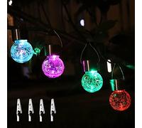 YihuiKo Outdoor Hanging Solar Lights, 4pack Crackle Globe Lights for Garden, Outdoor Globe for Waterproof Tree Hanging with Handle for Garden Balcony Patio Path Party Decoration