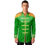 Yihuimin Adult 1970s Sergeant Pepper Rock Star Musical Costume Silky Solider Award Coat Jacket Green M