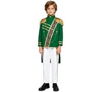 Yihuimin Boys Swallow-tailed Prince Costume Set Stand Collar Honor Guard Cosplay Uniform for Halloween Green 7-10 Years