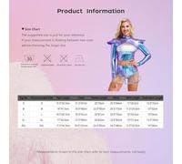 Yihuimin Halloween Alien Costume Set For Women Hollow Out Cropper Top With Miniskirts Sexy Cosplay Suit Colorful XXL
