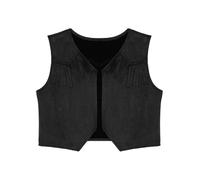 Yihuimin Kids Boys Girls Cowboy Cowgirls Wild West Vest Top Medieval Victorian Pirate Dress-up Black A 9-10 Years