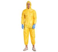 Yihuimin Men Bad Chemical Teacher Costume PVC Waterproof Hoodie Overall Jumpsuits Yellow M