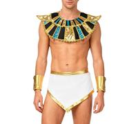 Yihuimin Mens Greek God Toga Fancy Dress Adult Roman Emperor Costume for Halloween Party White XL