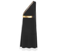Yihuimin Mens Greek God Toga Robe Costume Roman Caesar Robe One Shoulder Halloween Party Outfits Black XL