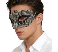 Yihuimin Party Eyewears Accessory for Men Women Masquerade Shiny Rhinestones Half Face Mask Gala Piece Coffee Horn Type One Size