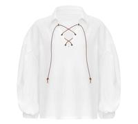 Yihuimin Unisex Child Renaissance Victorian Costume Steampunk Gothic Shirts Viking Pirate Top HalloweenDress Up White 8-10 Years