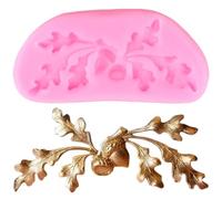 YIHUOMOLDS Oak Leaf Silicone Molds Acorn Fondant Mold For Cake Decorating Cupcake Topper Chocolate Candy Gum Paste Polymer Clay