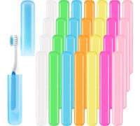Yihurlm 28 PCS Travel Toothbrush Case, 7 Colors Portable Toothbrush Storage Cases, Dust-Proof Toothbrushes Case, Breathable Toothbrushes Travel Containers for Trip Home Camping Daily Use