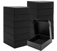 Yihurlm Small Shipping Boxes,20 Pack Black Corrugated Cardboard Boxes,Recyclable Mailer Boxes for Packaging Small Business Shipping Mailing Gifts(6x6x2 Inch,Black)