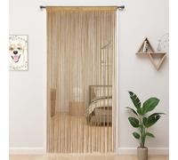 YIIBAII Beaded Curtain Beaded Curtains for Doorways Crystals Suitable for Interior Hanging Decoration and Partitions Closet Curtains (Ecru, 39"x79")