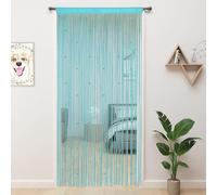 YIIBAII Beaded Curtain Beaded Curtains for Doorways Crystals Suitable for Interior Hanging Decoration and Partitions Closet Curtains (Light Blue, 39"x79")