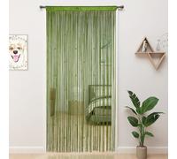 YIIBAII Beaded Curtain Beaded Curtains for Doorways Crystals Suitable for Interior Hanging Decoration and Partitions Closet Curtains (Green, 39"x79")