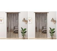 YIIBAII Beaded Curtain Beaded Curtains for Doorways Crystals Suitable for Interior Hanging Decoration and Partitions Closet Curtains (Coffee, 39"x79") (Pack of 2)