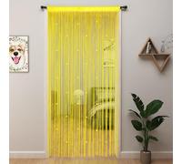 YIIBAII Beaded Curtain Beaded Curtains for Doorways Crystals Suitable for Interior Hanging Decoration and Partitions Closet Curtains (Yellow, 39"x79")