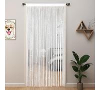 YIIBAII Beaded Curtain Beaded Curtains for Doorways Crystals Suitable for Interior Hanging Decoration and Partitions Closet Curtains (White, 39"x79")