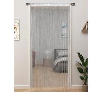 YIIBAII Beaded Curtain Beaded Curtains for Doorways Crystals Suitable for Interior Hanging Decoration and Partitions Closet Curtains (Silver, 39"x110")