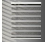 YIIBAII Day and Night Roller Blinds Zebra Blinds Blackout or Translucent Vision Roller Shades for Windows and Doors（W 70cm x L 150cm,Grey）