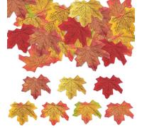YiiHHooN Artificial Autumn Leaves Decoration, Pack of 400 Artificial Maple Leaves, Autumn Maple Leaf, Artificial Flowers, Autumn Decorations for Halloween, Thanksgiving, Wedding, Autumn Decoration